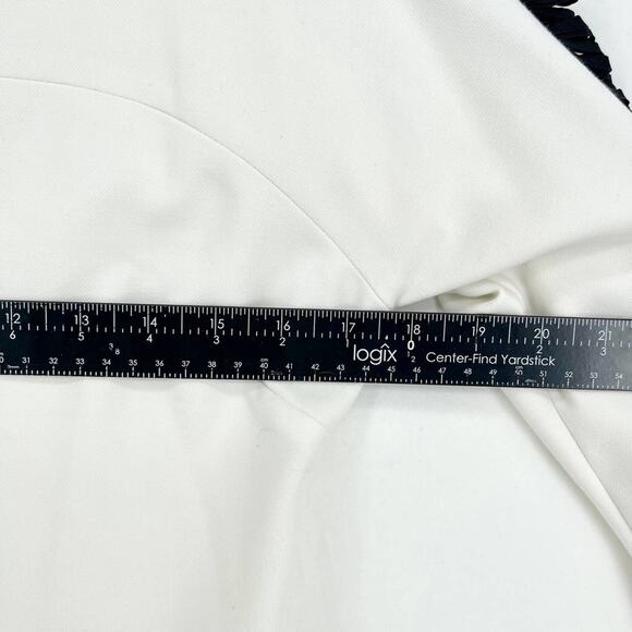 Sandro Paris White Long Sleeve Dress with Fringe Sleeve Detail - Size 1 (S) - Picture 6 of 8